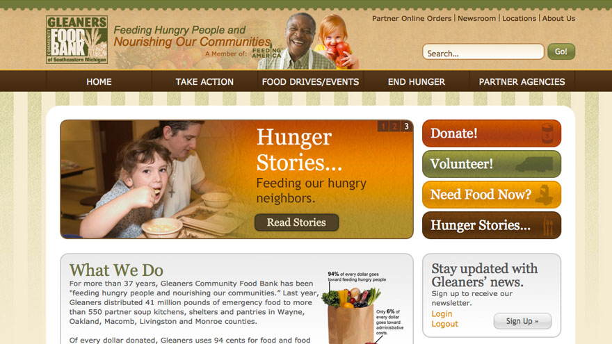 Non profit website design, cause marketing